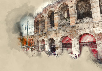 World famous Arena of Verona - obrazy, fototapety, plakaty