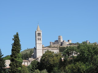Fototapeta na wymiar Campanile di Assisi, Umbria, Italia