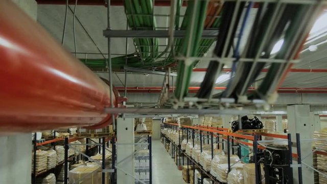 fire extinguishing system piping and warehouse wiring