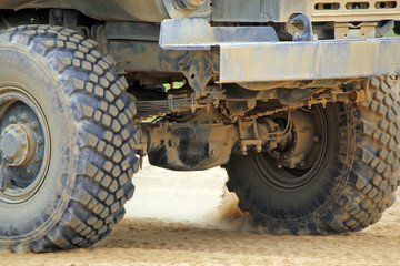 Fototapeta na wymiar Military truck close-up