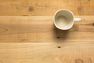 Cup on a wood table