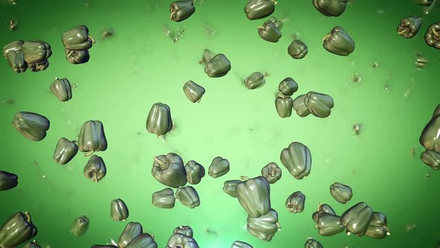 Fresh Green pappers animation with a green background.