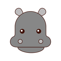 Wild hippopotamus isolated icon vector illustration design