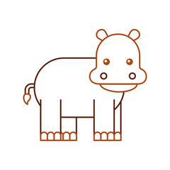 Wild hippopotamus isolated icon vector illustration design