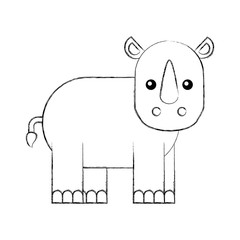 Wild rhinoceros isolated icon vector illustration design