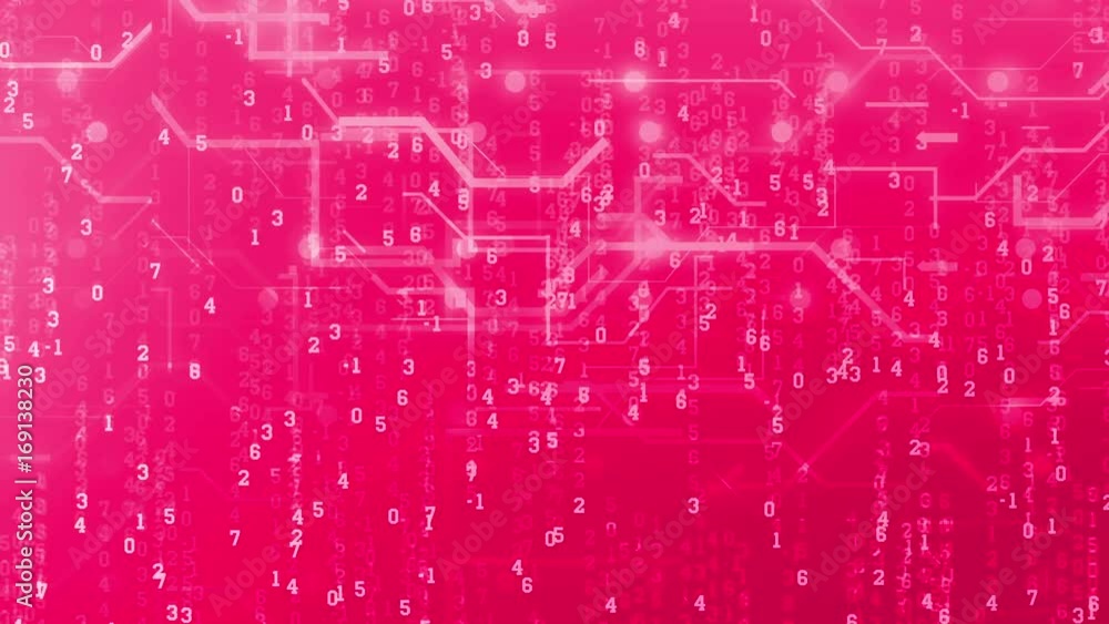Poster internet technology concept. abstract circuit board connection animation and falling down digital nu