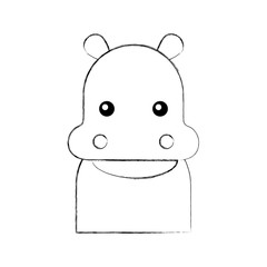Wild hippopotamus isolated icon vector illustration design