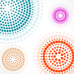 Abstract background with colorful dotted circles. Dots in circular form. Vector design backdrop