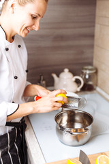 making custard on home kitchen