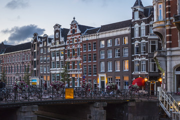 Obraz premium Beautiful houses in the city center of Amsterdam
