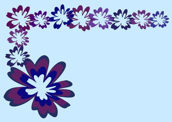 flower frame background, violet purple floral abstract vector backdrop illustration