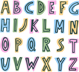 simple colorful kids ABC alphabet