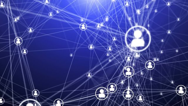 Abstract Plexus Social Media. Network consist from human icons and lines.