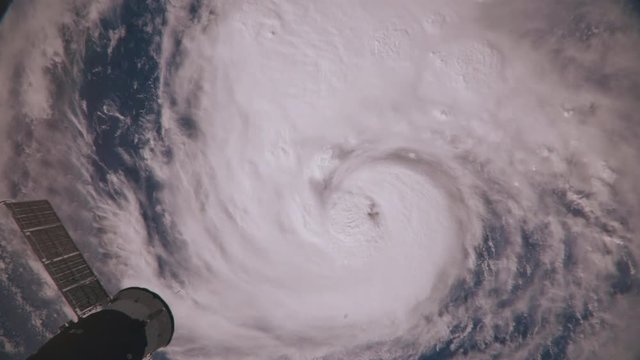 Hurricane Harvey hours before making landfall in Texas on August 25th, 2017. Broadcast quality animation rendered at 16-bit color depth. (Elements furnished by NASA)