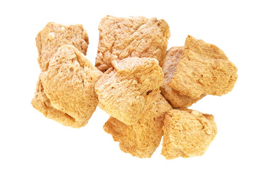 Soy meat on white