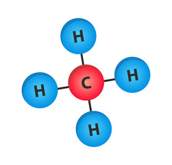 Methane molecule - structural formula