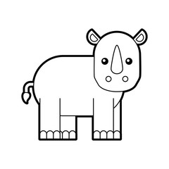 Wild rhinoceros isolated icon vector illustration design
