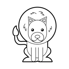 Wild lion isolated icon vector illustration design