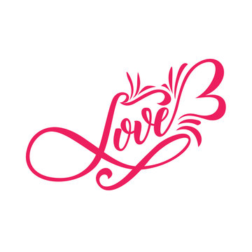 Lettering LOVE. For themes like Mother's Day, Valentine's Day, holidays.