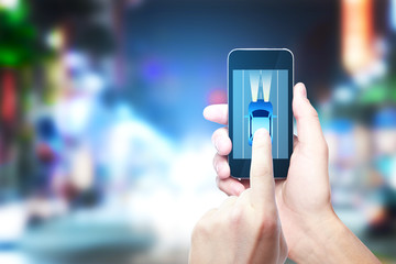 Taxi, commute, app, gps concept