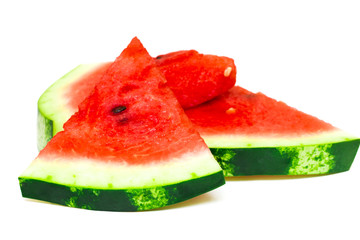 Sliced of watermelon isolated on white background