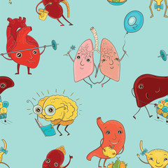 Seamless pattern with human organs - 169146659