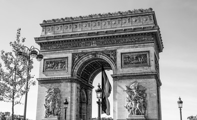 Fototapeta na wymiar The famous Arc de Triomphe landmark in Paris