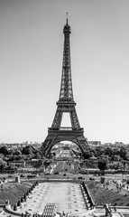 Naklejka na ściany i meble Famous Eiffel Tower in Paris - most famous landmark in the city