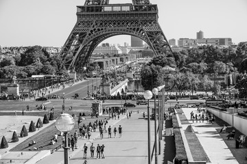 The area around Eiffel Tower in Paris - a very busy place