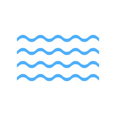 Fototapeta premium Flat icon blue wave isolated on white background. Vector illustration.