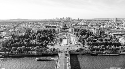 Bridge over River Seine in Paris - aerial view