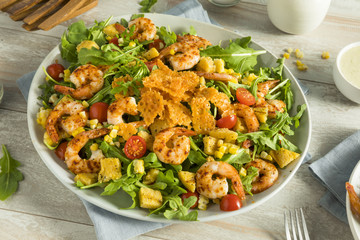 Homemade Arugula Shrimp and Polenta Salad
