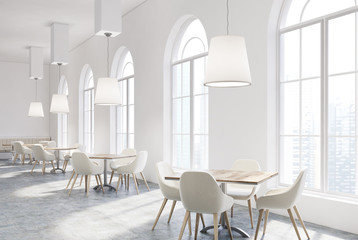 White luxury cafe interior