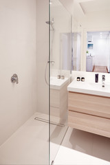 Modern bathroom, scandinavian interior