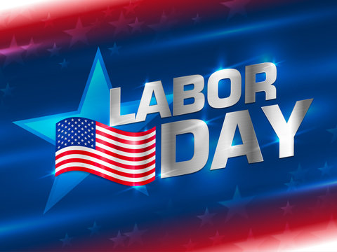 Labor day sale promotion advertising banner template decor with American flag. Labor day wallpaper. American labor day background. American labor day card abstract background. Vector illustration.