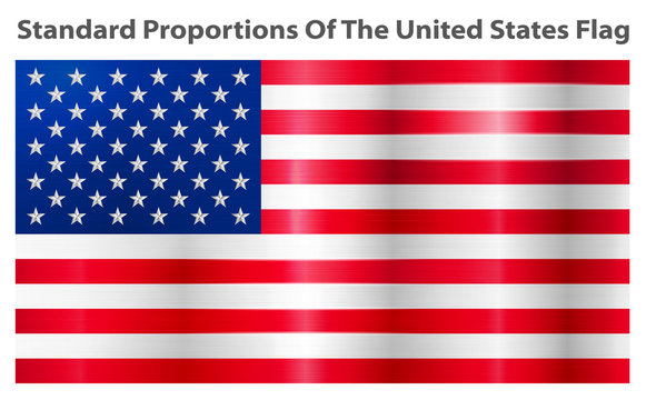 American Flag. American Flag realistic illustration. Vector image of American Flag. American Flag background. United States of America. USA. United States. Standard dimensions, element proportions.