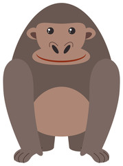 Obraz premium Cute gorilla on white background