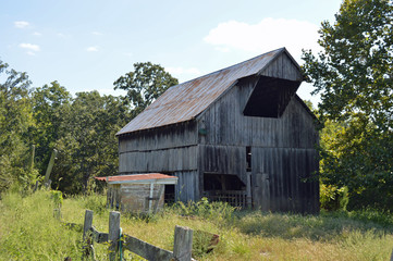 Old abandoned barn on the countryside