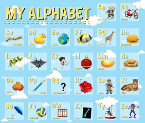 Fototapeta premium Poster design for english alphabets