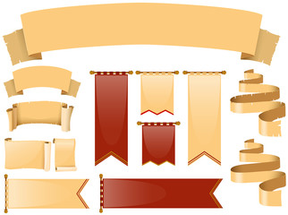 Different designs of banners