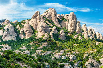 Mountains in Montserrat, Catalonia Spain - obrazy, fototapety, plakaty
