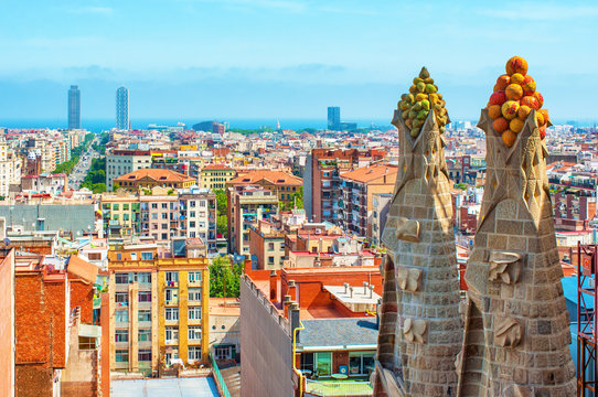 Cityscape in Barcelona, Spain