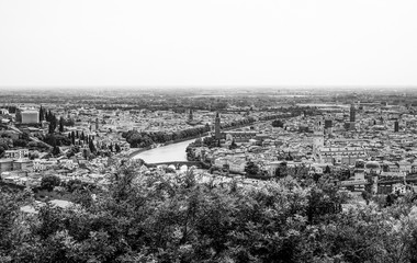 The city of Verona Italy - aerial view