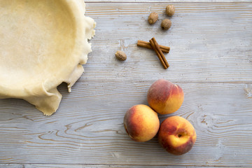 Peach with pie crust and spices