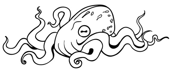 Fototapeta premium Octopus Resting Drawing
