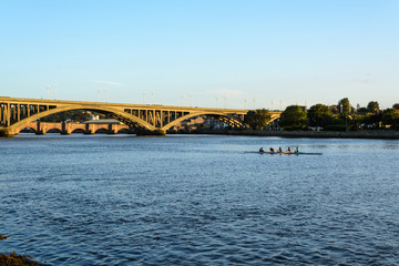 Fototapeta na wymiar Kayakers on the river