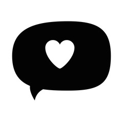 speech bubble with hearts icon over white background vector illustration