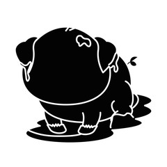 pig icon over white background vector illustration