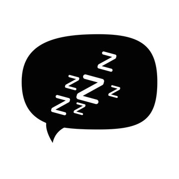 speech bubble with slepp sign icon over white background vector illustration