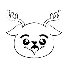 kawaii deer animal icon over white background vector illustration